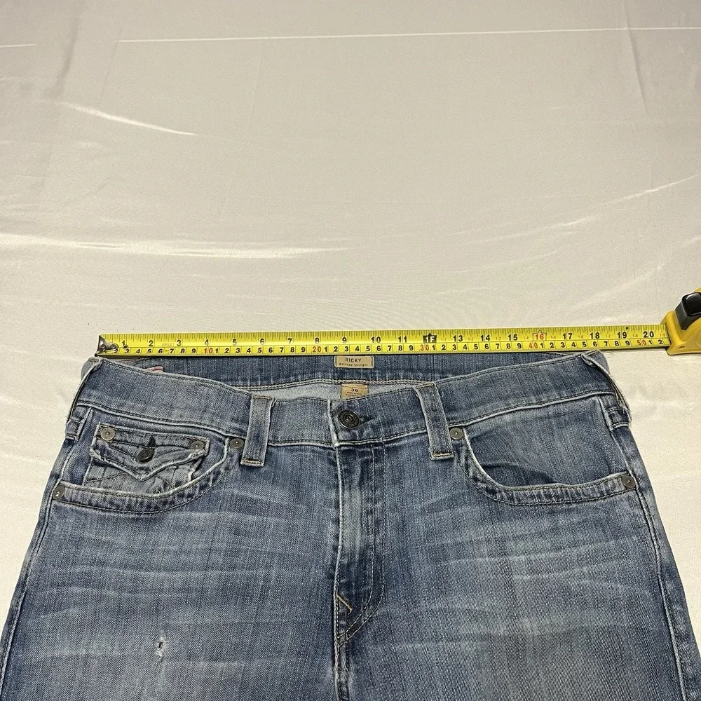 Vintage True Religion Ricky Jeans Relaxed Straight Mens 36x32 Faded Made in USA